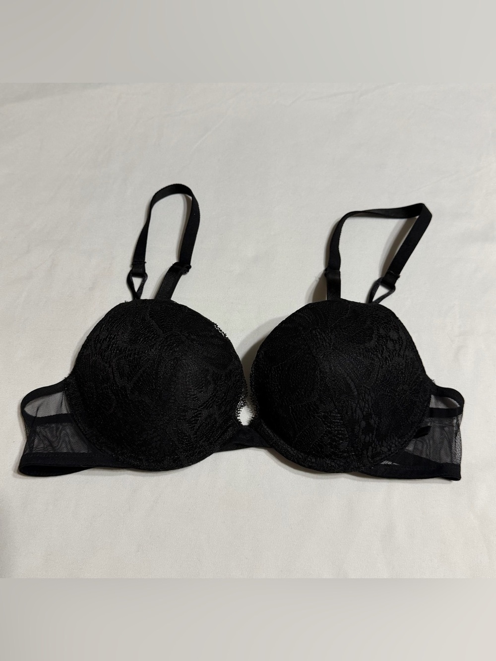 Victoria's Secret Black Lace Trim Push-Up Bra 34A